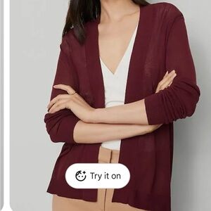 Ann Taylor Wine Light Weight Cardigan